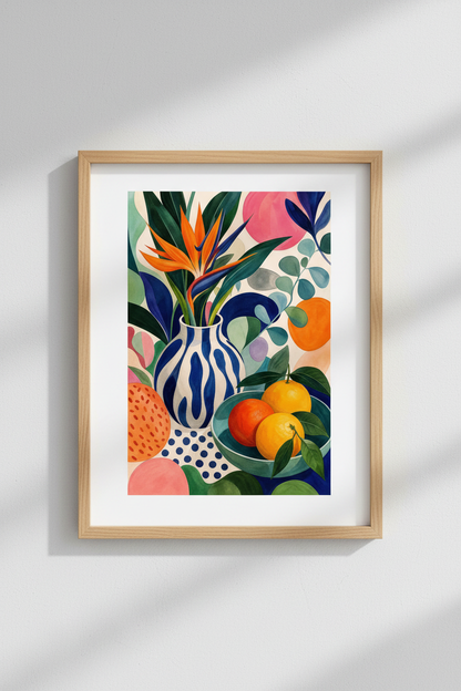 Tropical Still Life | Bold Colors, Living Room Decor