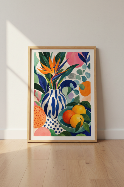 Tropical Still Life | Bold Colors, Living Room Decor