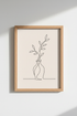 Minimalist Line Art Vase Wall Art Print | Living Room Decor | Monochrome Poster