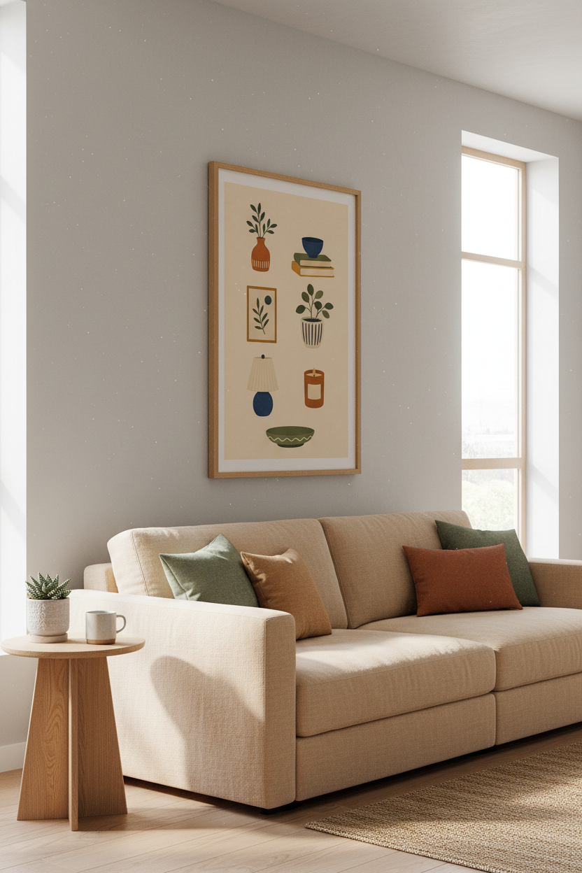 Japandi Still Life Print | Minimalist Boho Home Decor | Earthy Aesthetic Poster