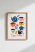 Tea Time Art Print | Colorful Kitchen Decor | Modern Whimsical Poster