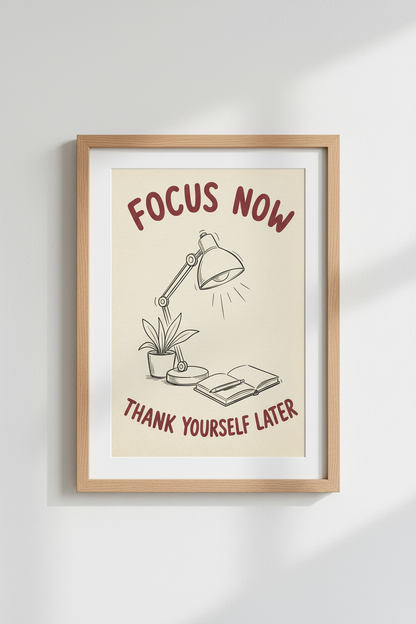 Focus Now Poster | Modern Minimal Wall Art Print, Home Decor