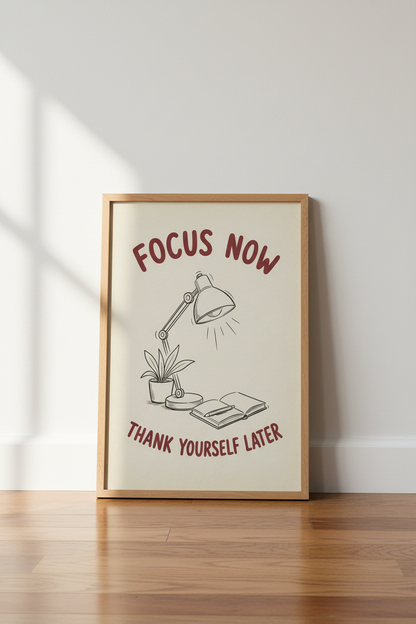 Focus Now Poster | Modern Minimal Wall Art Print, Home Decor