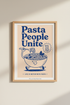 Pasta Kitchen Wall Art | Blue Retro Foodie Poster | Modern Kitchen Decor