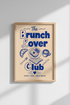 Retro Kitchen Wall Art | Blue Brunch Club Poster, Breakfast Food Print