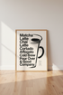 Modern Coffee List Wall Art | Kitchen Decor | Minimalist Typography Poster