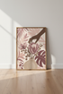 Boho Floral Wall Art Print | Dusty Pink Botanical Decor | Earthy Goddess Poster