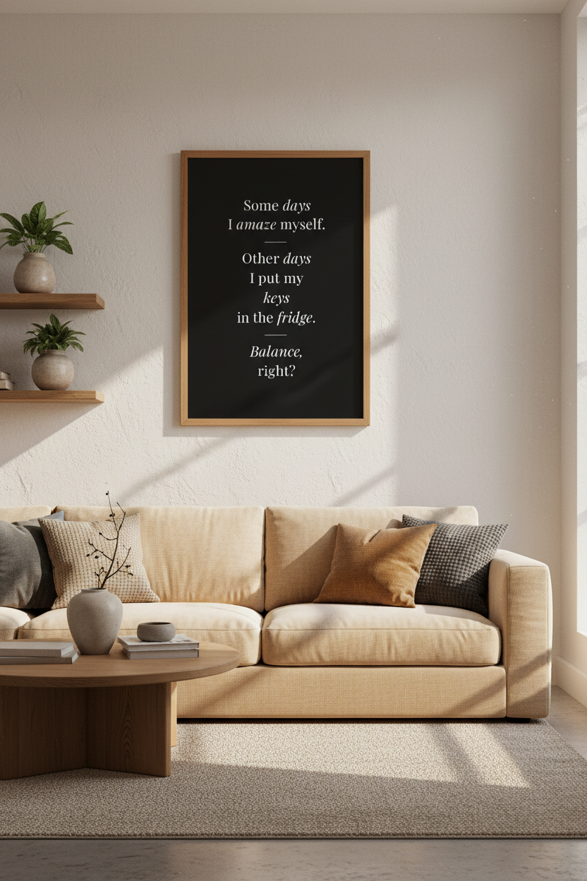 Funny Quote Wall Art Print | Black Minimalist Office Decor | Witty Sarcastic Poster