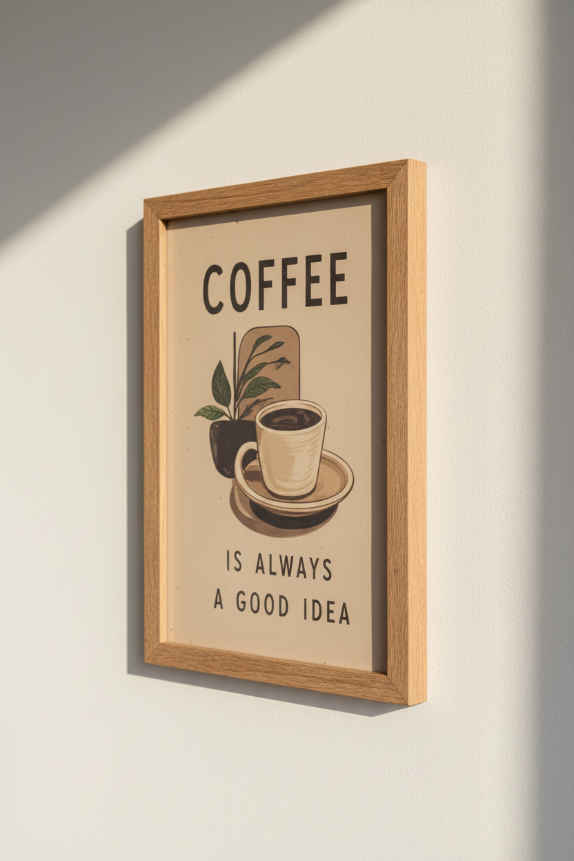 Moody Coffee Shop Wall Art | Rustic Cafe Poster, Dark Academia Kitchen Decor