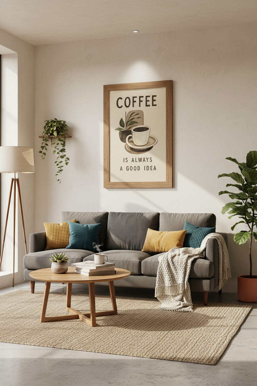 Moody Coffee Shop Wall Art | Rustic Cafe Poster, Dark Academia Kitchen Decor