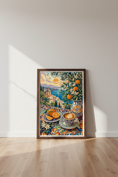 Mediterranean Coast Art | Italian Summer Poster, Kitchen &amp; Dining Wall Decor