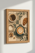 Coffee & Croissant Wall Art | Sage Green Kitchen Decor | Modern Cafe Poster