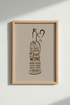 Funny Wine Quote Wall Art | Kitchen & Bar Decor | Brown Minimalist Poster