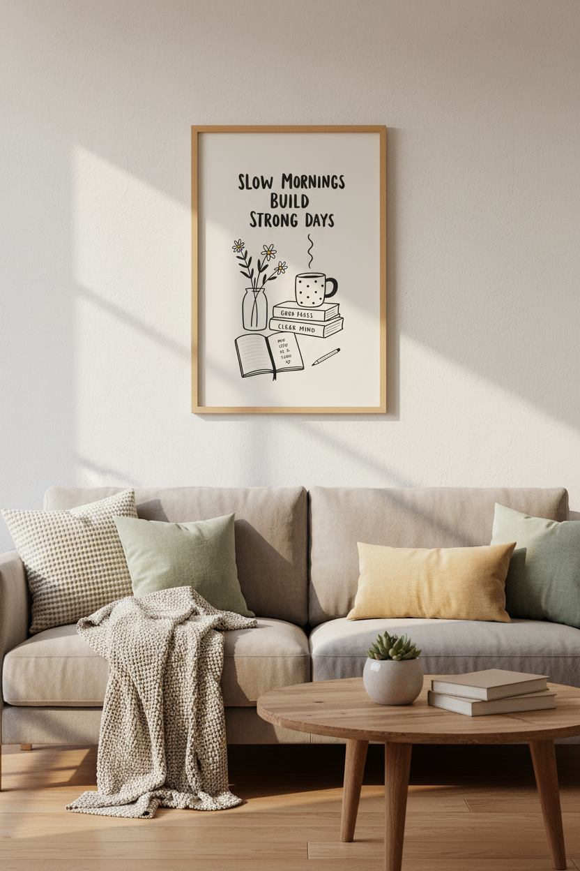 Cozy Wall Art Print | Living Room Decor | Minimalist Poster