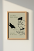 Slow Living Wall Art | Minimalist Bird Illustration Print, Sage Green Zen Decor
