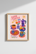 Danish Pastel Coffee Print | Kitchen Wall Art | Colorful Retro Breakfast Poster