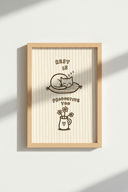 Sketch Cat Wall Art Print | Living Room Decor | Minimalist Poster