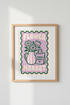Retro Flower Market Poster | Purple & Green Floral Decor | Danish Pastel Wall Art