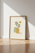 Boho Botanical Vase Wall Art | Minimalist Earth Tone Print | Sage & Mustard Room Decor