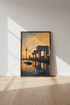 Cologne Germany Wall Art Print | Modern Travel Poster | Rhine Sunset Decor