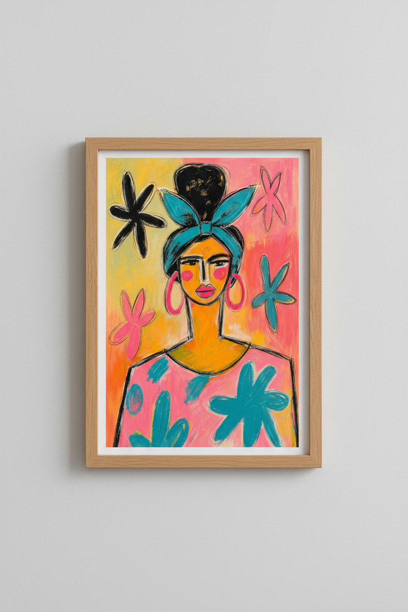 Abstract Portrait Wall Art Print | Living Room Decor | Colorful Poster
