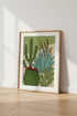 Desert Cactus Garden Art Print | Sage Green Botanical Decor | Mid Century Poster