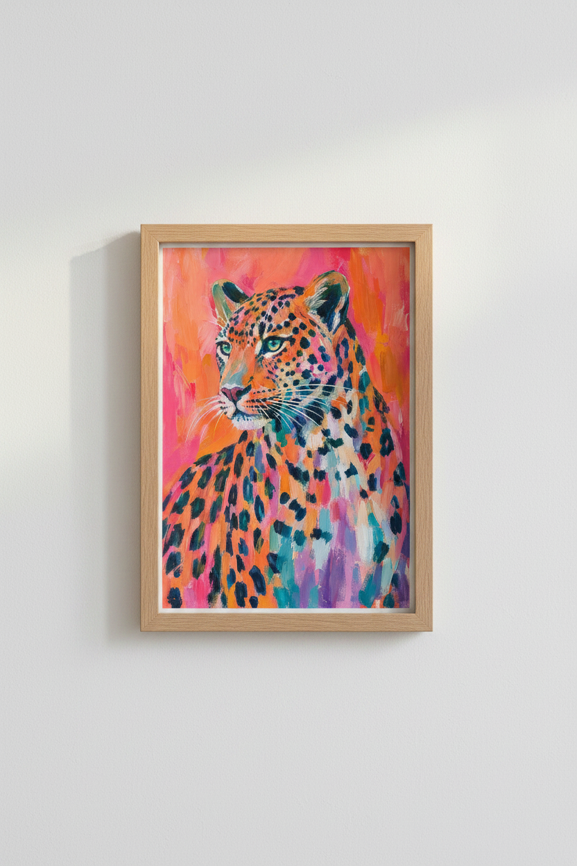 leopard wall art | Bold Palette, Living Room Decor