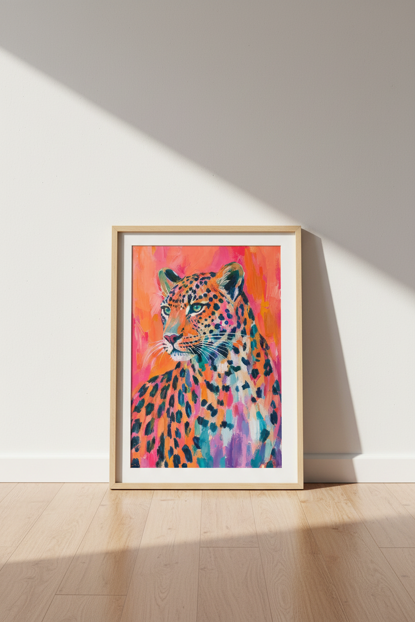 leopard wall art | Bold Palette, Living Room Decor