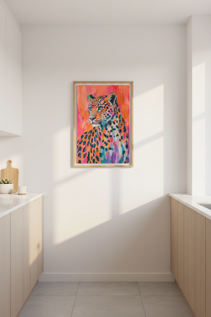 leopard wall art | Bold Palette, Living Room Decor