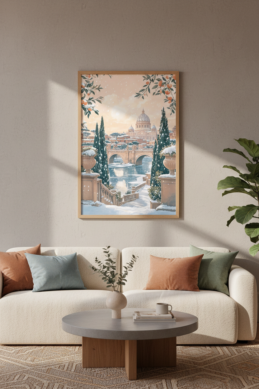 Rome Italy Winter Art Print | St. Peter&