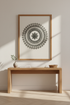 Abstract Geometric Wall Art Print | Minimalist Living Room Decor | Gray Mandala Poster | Modern Aesthetic Home Gift