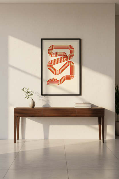 F1 Race Track Wall Art | Minimalist Formula 1 Poster Print | Motorsport Home Decor | Modern Racing Circuit Wall Hanging