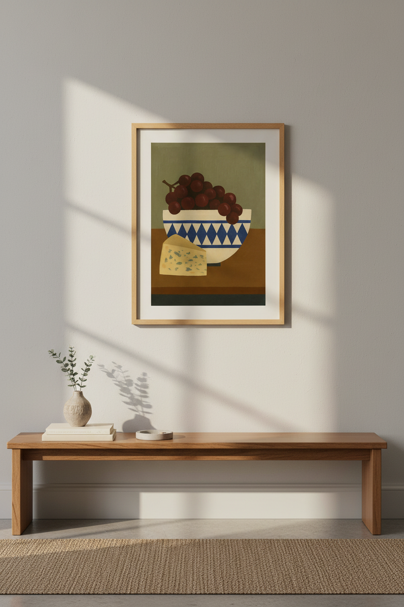 Minimalist Still Life Wall Art Print | Kitchen Decor | Mid-Century Modern Framed Poster