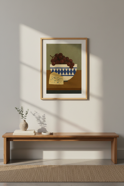 Minimalist Still Life Wall Art Print | Kitchen Decor | Mid-Century Modern Framed Poster