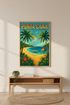 Retro Travel Punta Cana Wall Art Print | Boho Beach House Decor | Tropical Vacation Poster | Digital Download Available