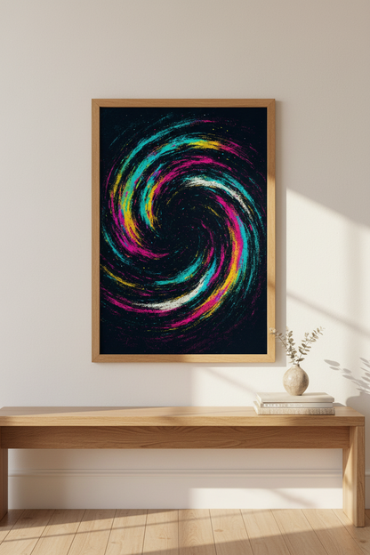 Abstract Swirl Wall Art Print | Vibrant Galaxy Decor | Modern Aesthetic Poster | Colorful Spiral Art | Cosmic Wall Hanging