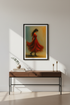 Abstract Woman in Red Dress Wall Art Print | Modern Living Room Decor | Moody Aesthetic Poster