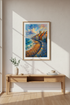 Impressionist Coastal Village Wall Art Print | Vibrant Seaside Home Decor | Bright & Colorful Poster | Textured Oil Painting