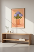 Botanical Hydrangea Wall Art Print | Boho Living Room Decor | Pastel Floral Framed Poster | Aesthetic Ready to Hang Art