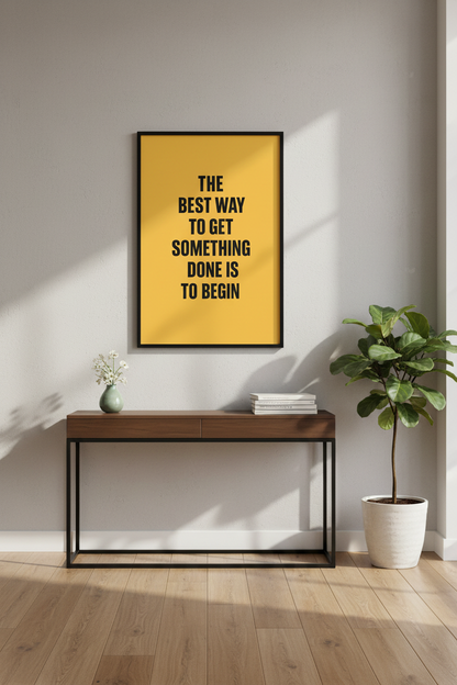 Minimalist Inspirational Quote Wall Art Print | Office Decor | Modern Aesthetic Poster | Motivational Yellow Print