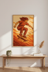 Retro Skater Girl Wall Art Print | Teen Room Decor | Aesthetic Framed Poster | Skateboard Art Ready to Hang