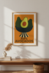 Mid Century Modern Avocado Framed Art Print | Kitchen Decor | Retro Food Poster | Ready to Hang Wall Art