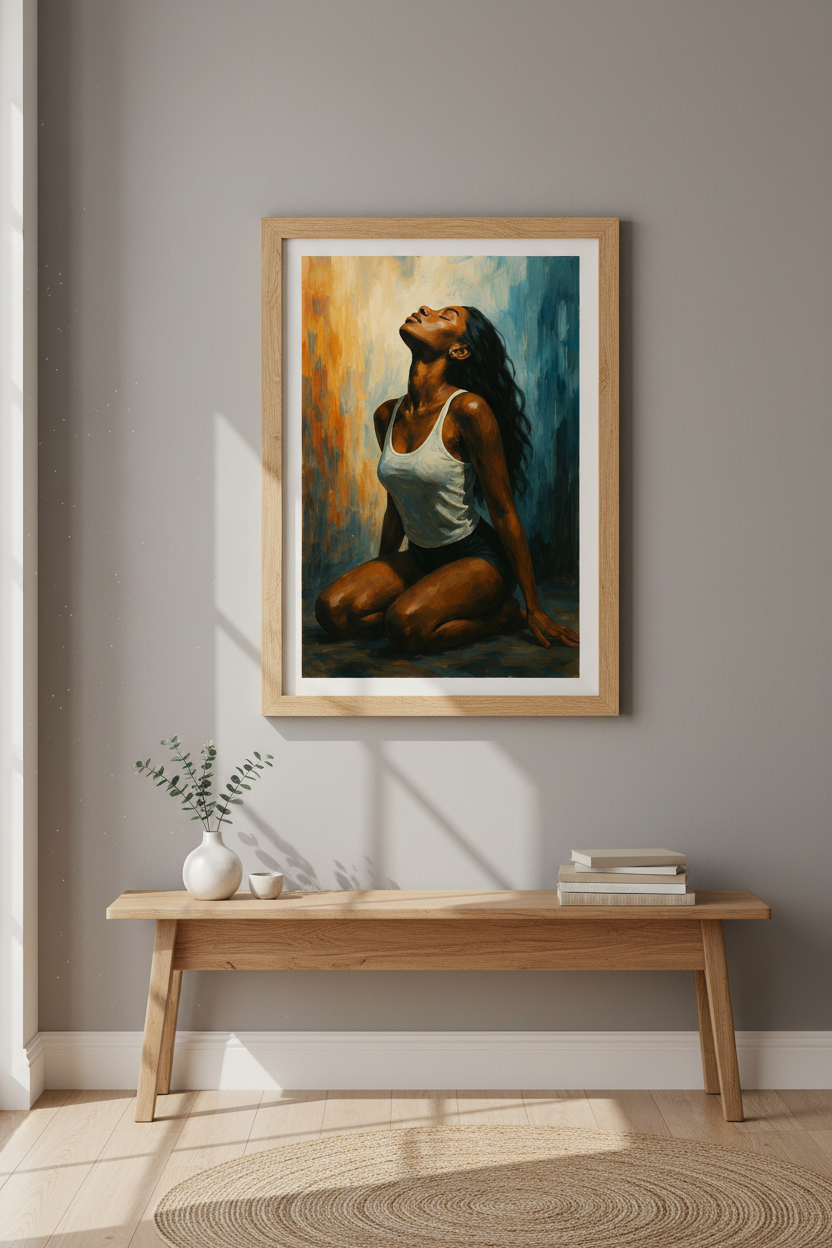 Abstract Expressionist Woman Wall Art Print | Bedroom Decor | Spiritual Empowerment Poster | Black Woman Art