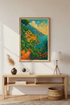 Vibrant Mediterranean Coastal Town Wall Art Print | Boho Living Room Decor | Italian Riviera Poster | Summer Home Aesthetic