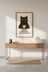 Humorous Black Cat Coffee Art Print | Kitchen Decor | Cozy Minimalist Poster | More Espresso Less Despresso Wall Decor