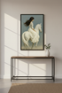 Minimalist Oil Painting Woman on Horse Wall Art Print | Boho Bedroom Decor | Serene Neutral Poster | Equestrian Art Gift