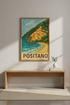 Textured Riviera Positano Wall Art Print | Coastal Living Room Decor | Italian Travel Poster | Mediterranean Aesthetic