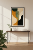 Abstract Geometric Wall Art Print | Mid Century Modern Decor | Boho Scandinavian Poster | Earth Tone Textured Art
