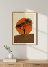 Minimalist Tree Sunset Wall Art | Boho Decor | Rustic Landscape Poster Print