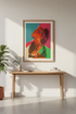 Collage Abstract Woman Framed Wall Art | Retro Aesthetic Decor | Vibrant Pop Art Poster Print for Living Room